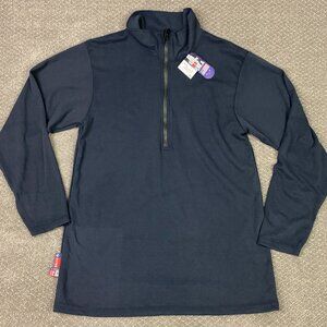 Big Bill FR 1/4 Zip Grid Fleece Pullover Mens Large Navy Quarter  16.4 Arc Rated